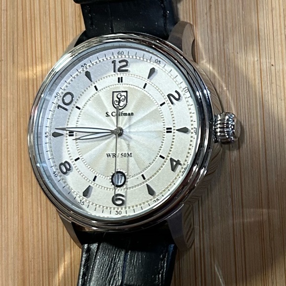 S Coifman Watch With 44mm Ceam Face & Black Leather Band - Picture 7 of 9